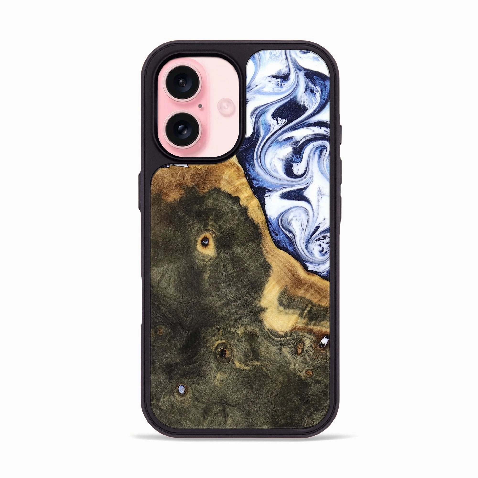 Iphone 16 Wood Phone Case - Carla (Blue, 764141) Case Friendly Glass