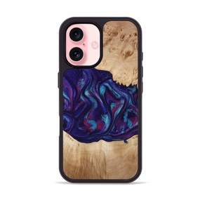 Iphone 16 Wood Phone Case - Devante (Purple, 773347) Anti Finger Smudge Anti Scratch Coating
