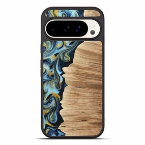 Pixel 10 Pro Xl Wood Phone Case - Ridge (Teal & Gold, 776254) Anti Oil Film