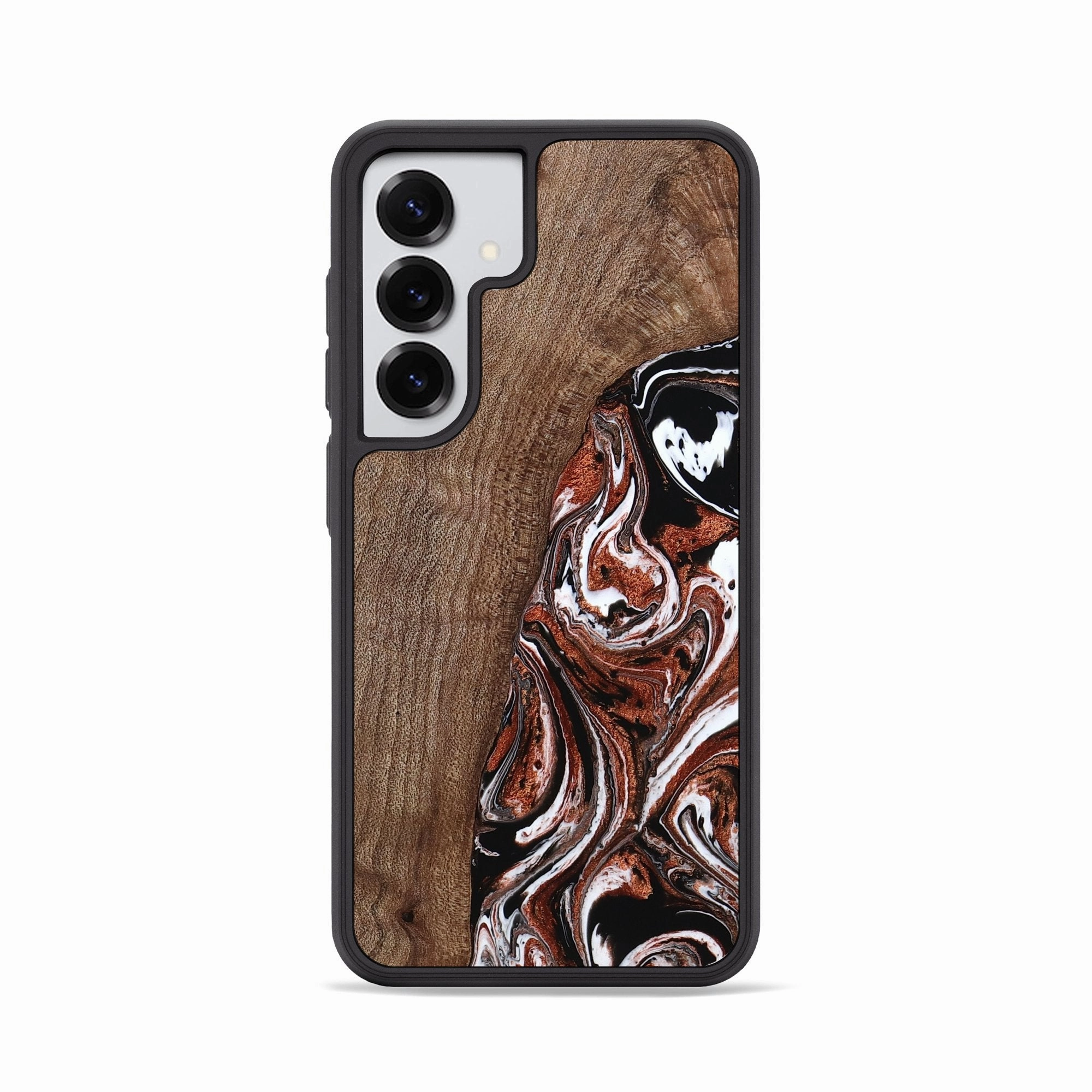 Self Healing Shock Absorption Galaxy S25 Wood Phone Case - Dorene (Black & White, 769180)