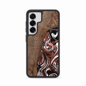 Self Healing Shock Absorption Galaxy S25 Wood Phone Case - Dorene (Black & White, 769180)