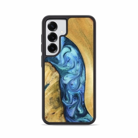 Smooth Touch Bubble Free Installation Galaxy S25 Wood Phone Case - Meda (Blue, 779301)