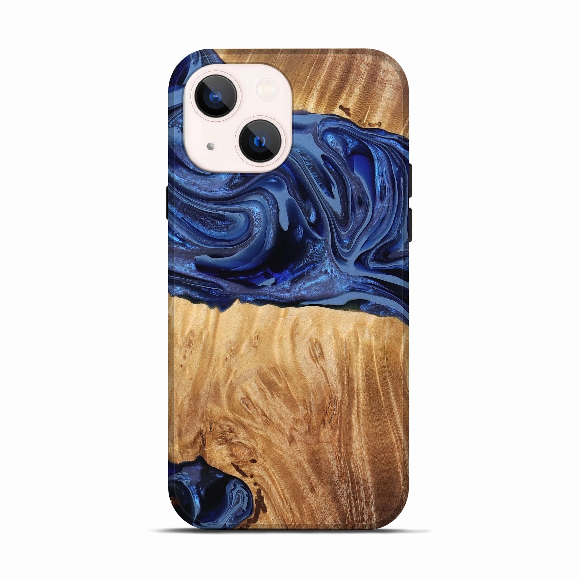 Iphone 13 Wood Live Edge Phone Case - Eda (Blue, 777364) Easy Installation