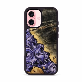 Scratch Protection Anti Yellowing Iphone 16 Wood Phone Case - Cloe (Purple, 769493)