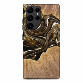 Ultra Clear Galaxy S22 Ultra Wood Live Edge Phone Case - Essence (Black & White, 777966)