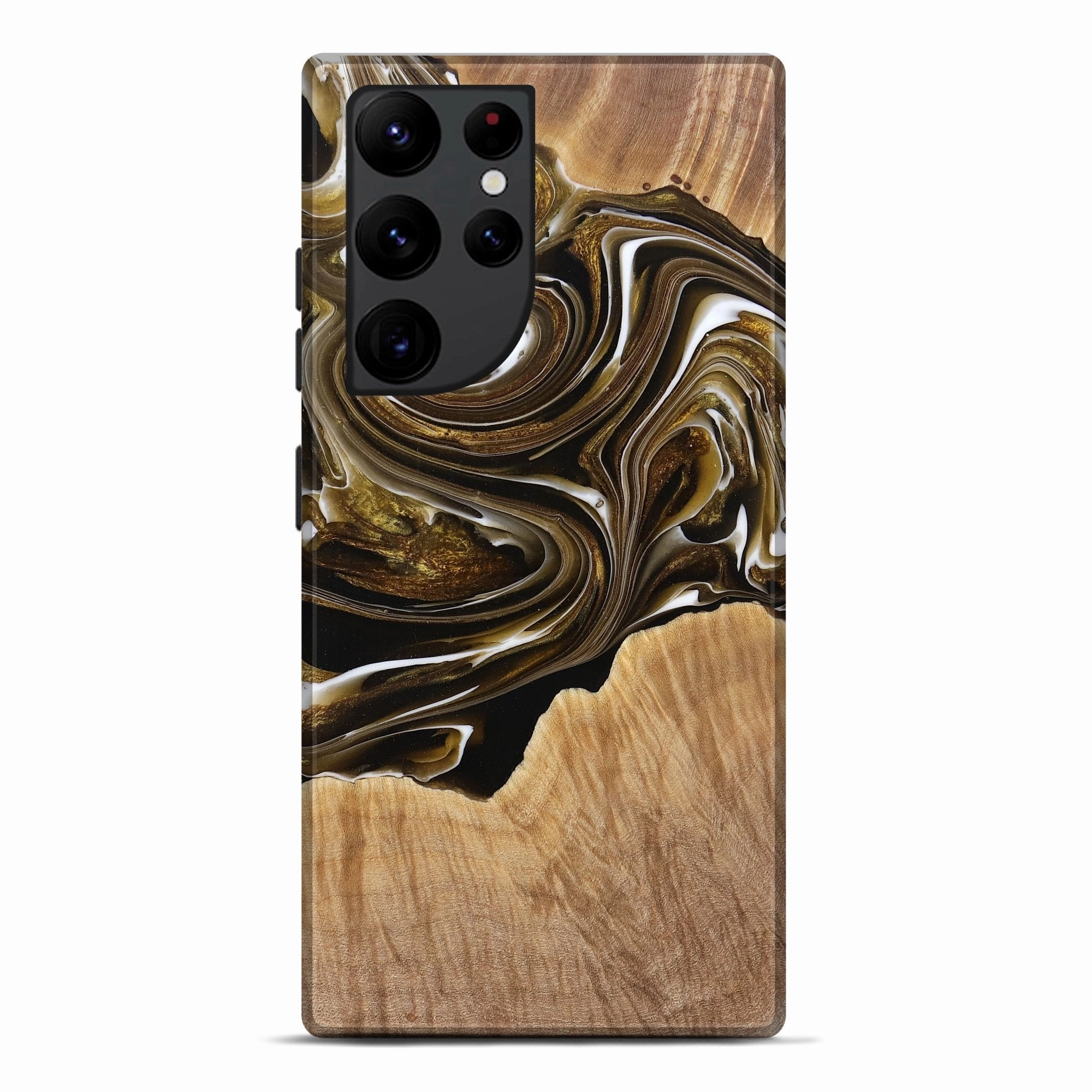 Ultra Clear Galaxy S22 Ultra Wood Live Edge Phone Case - Essence (Black & White, 777966)