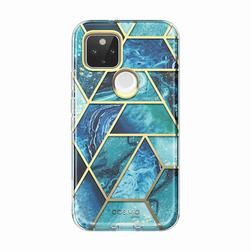 Google Pixel 5 Cosmo Case - Ocean Blue Anti Oil Film Scratch Proof Glass