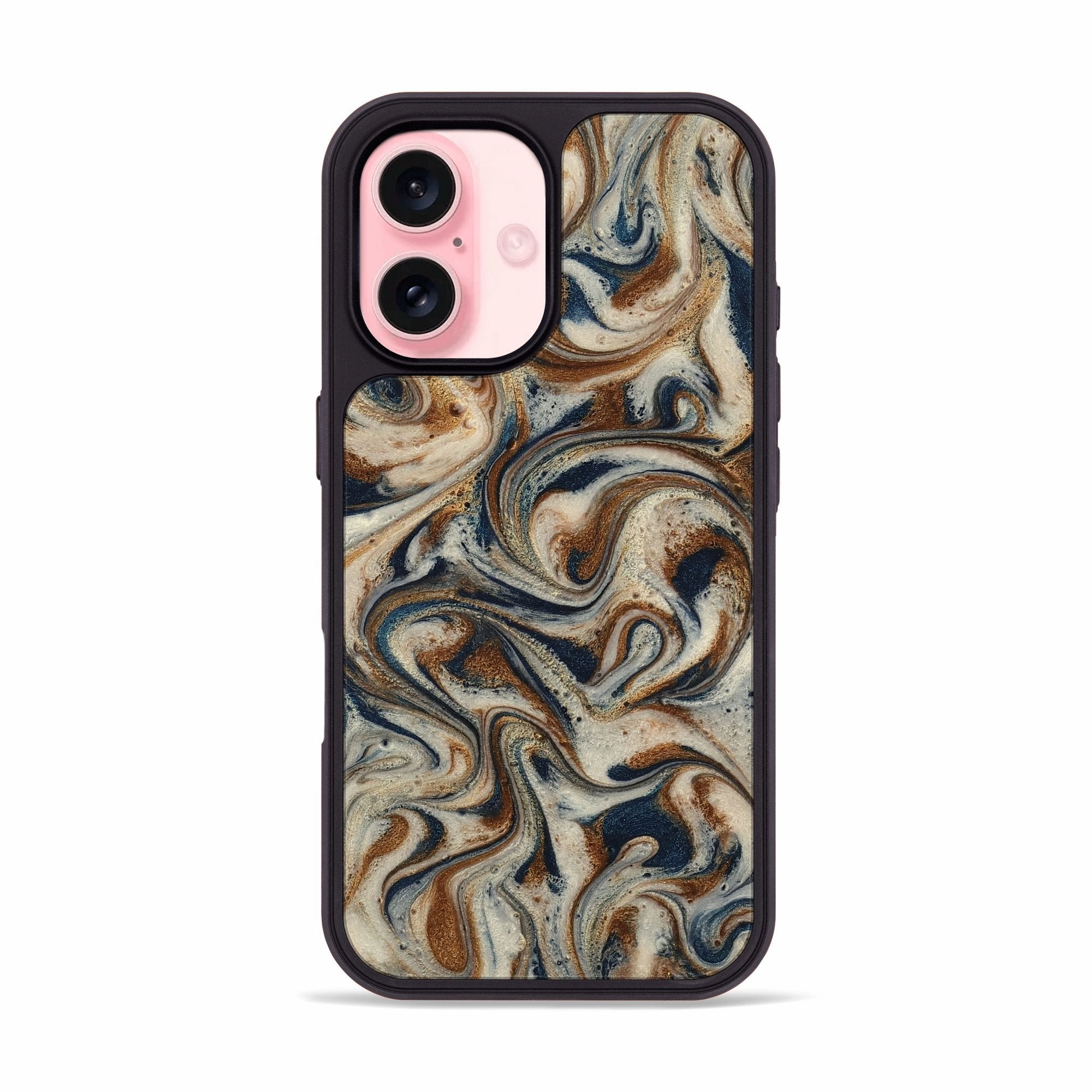 Fingerprint Repellent Iphone 16 Resinart Phone Case - Darrius (Teal & Gold, 777900)