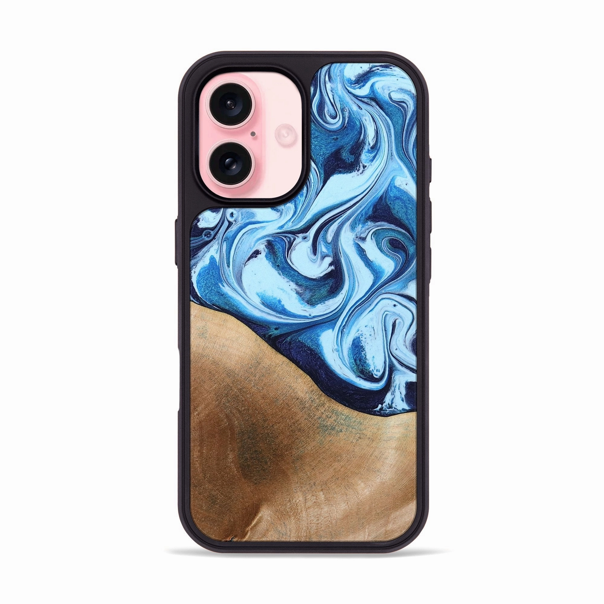 Anti Finger Smudge Film Iphone 16 Wood Phone Case - Isadore (Blue, 772708)