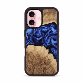 Anti Scratch Screen Iphone 16 Wood Phone Case - Willow (Blue, 780059)