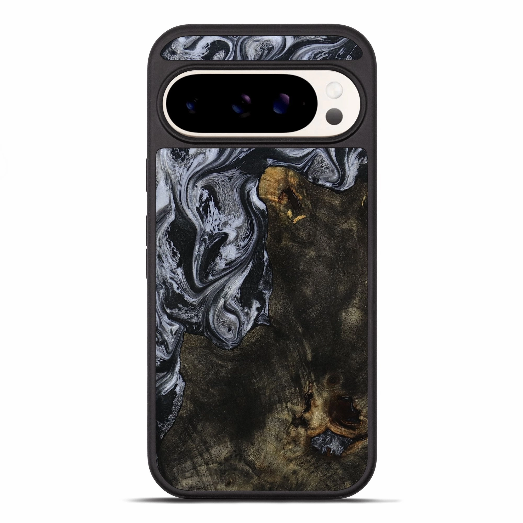 Dustproof Cover HD Clarity Pixel 10 Pro Xl Wood Phone Case - Jaycee (Black & White, 780755)