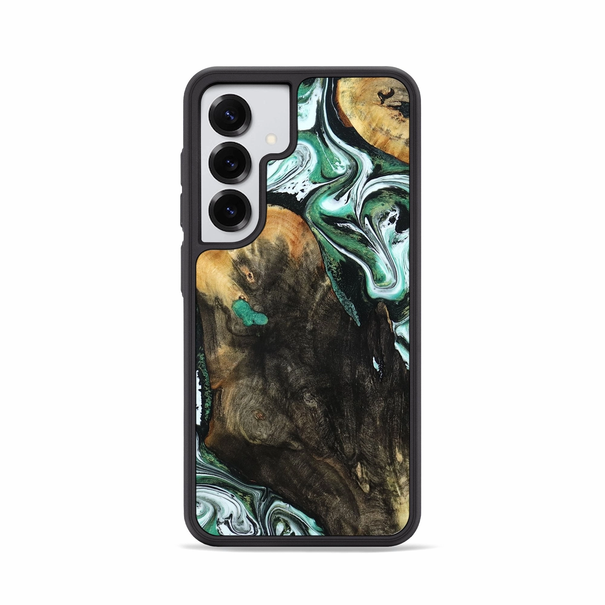 Scratch Proof Glass Impact Protection Galaxy S25 Wood Phone Case - Doretha (Green, 780036)