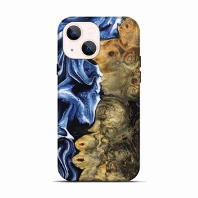 Tempered Glass Anti Spy Film Iphone 13 Wood Live Edge Phone Case - Hellen (Blue, 781467)