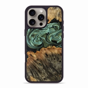 Anti Finger Mark Anti Dust Iphone 16 Pro Max Wood Phone Case - Khloe (Green, 770966)