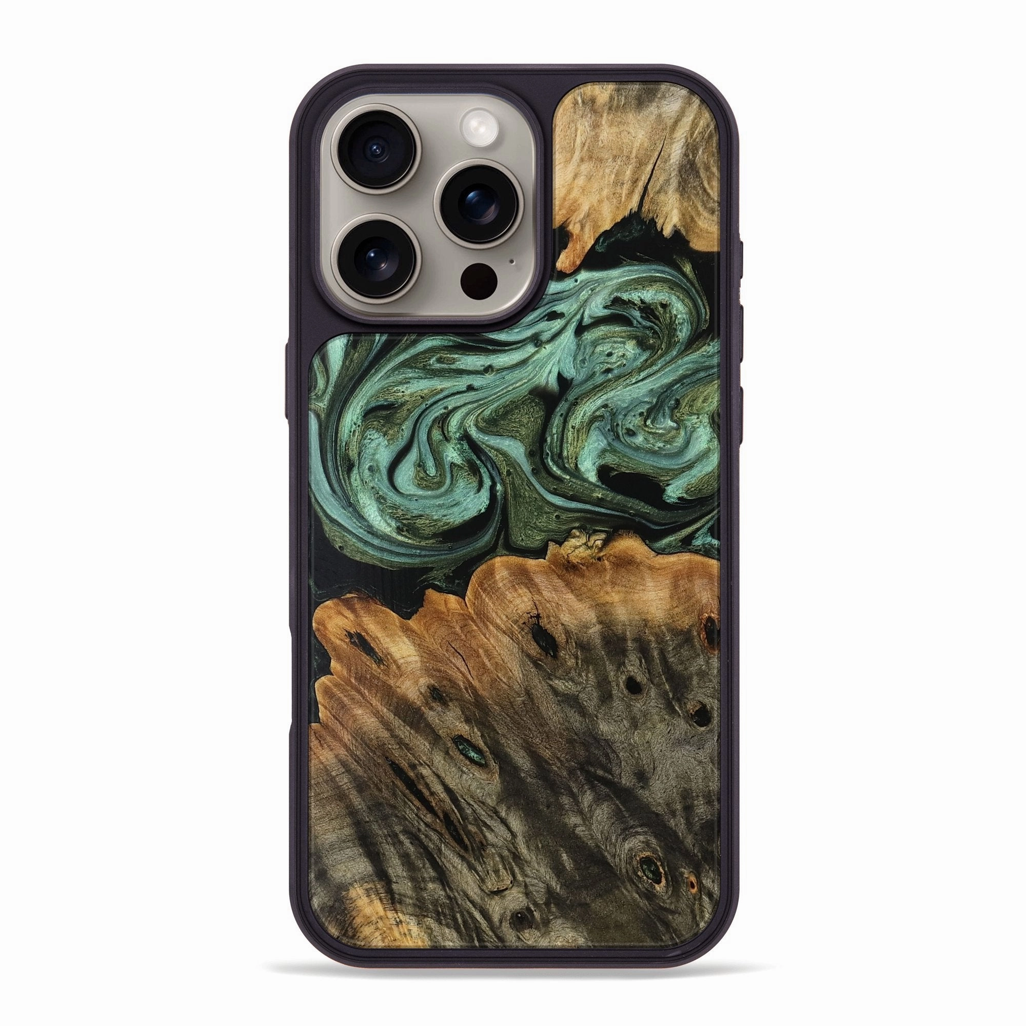 Anti Finger Mark Anti Dust Iphone 16 Pro Max Wood Phone Case - Khloe (Green, 770966)