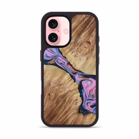 Edge to Edge Protection Anti Finger Smudge Iphone 16 Wood Phone Case - Lavinia (Blue, 780890)