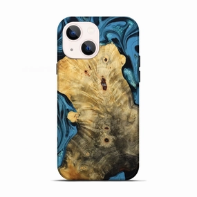 Grip Friendly Iphone 13 Wood Live Edge Phone Case - Aryana (Blue, 781430)