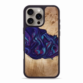 Iphone 16 Pro Max Wood Phone Case - Devante (Purple, 773347) Scratch Proof
