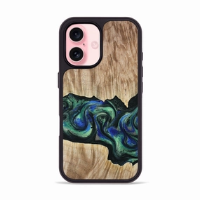 Iphone 16 Wood Phone Case - Elden (Green, 780253) Dustproof Cover Smooth Surface
