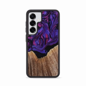 Case Friendly Glass Privacy Screen Galaxy S25 Wood Phone Case - Asha (Purple, 769919)