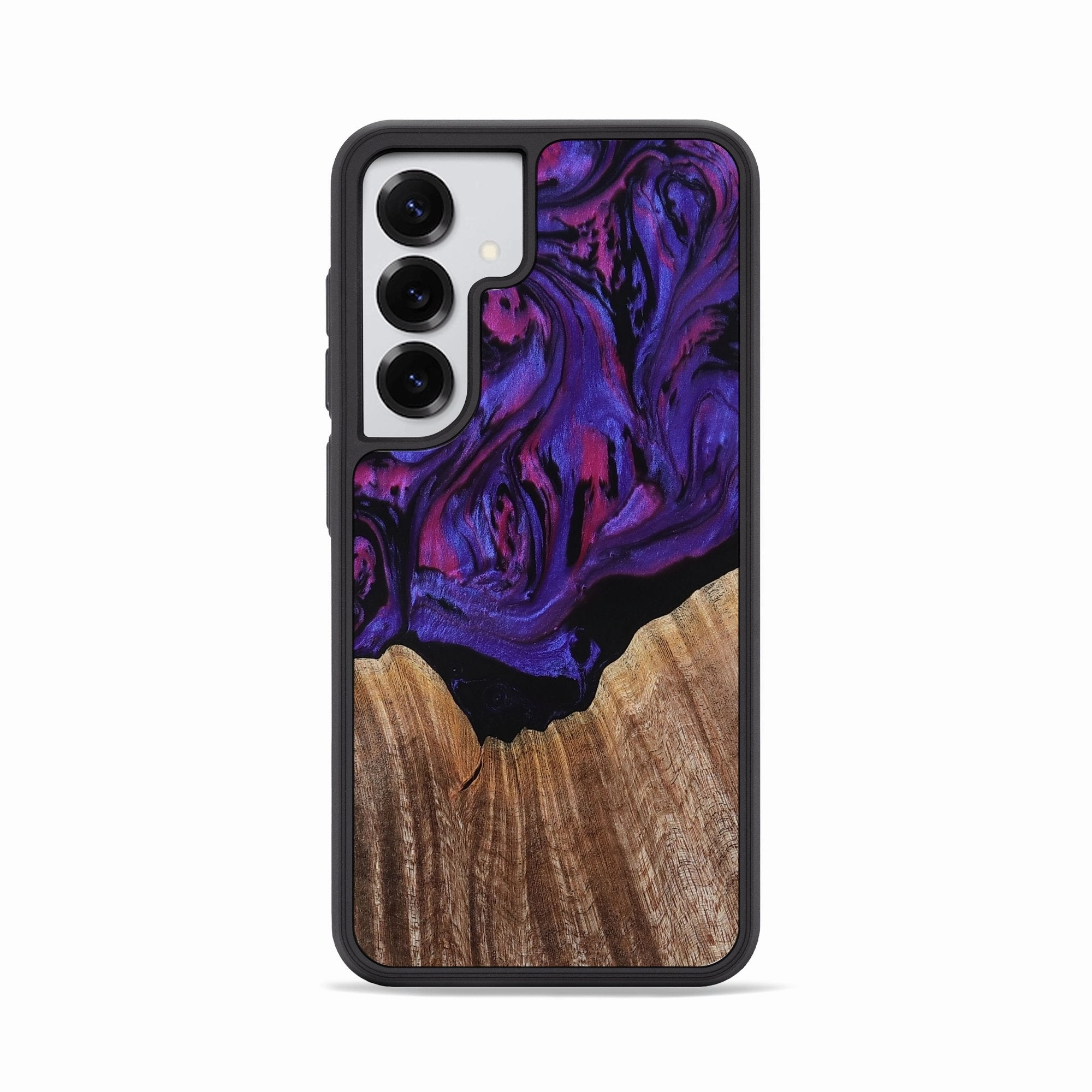 Case Friendly Glass Privacy Screen Galaxy S25 Wood Phone Case - Asha (Purple, 769919)