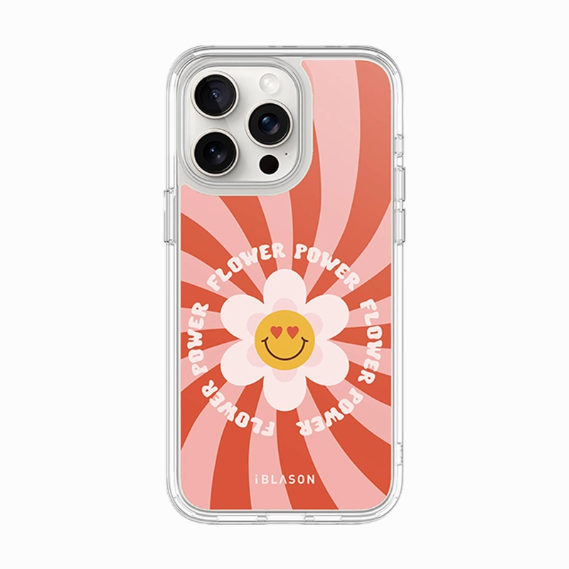 Anti Reflection Coating Anti Blue Light Iphone 15 Pro Halo Magsafe Cute Phone Case - Retro Flower Power