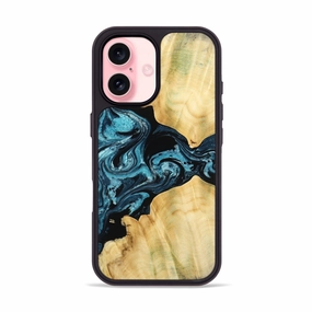 Iphone 16 Wood Phone Case - Kylah (Blue, 779641) Bubble Free