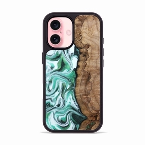 Iphone 16 Wood Phone Case - Kyle (Green, 781762) Shockproof