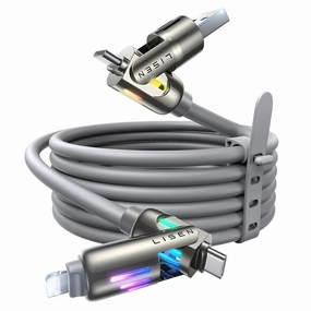 Lisen 240W 4-In-1 Usb-C Cable [6.6Ft] Secure Connection Magnetic Connector