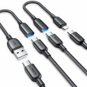 Lisen 4 In 1 Charging Cable, 4-Pack[1.65 1.65 6.6 6.6Ft] Short Circuit Protection Surge Protection