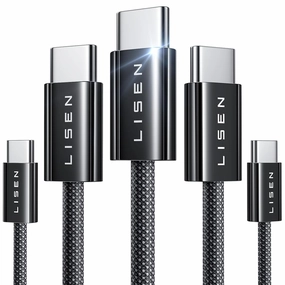 Quick Charge Stable Output Lisen Usb C To C Cable [60W, 5-Pack]