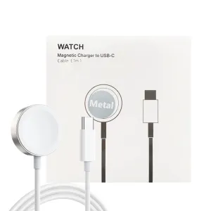 Magnetic Fast Charger To Usb-C White (1M) Stainless Steel For Apple Watch Smart Power Adapter