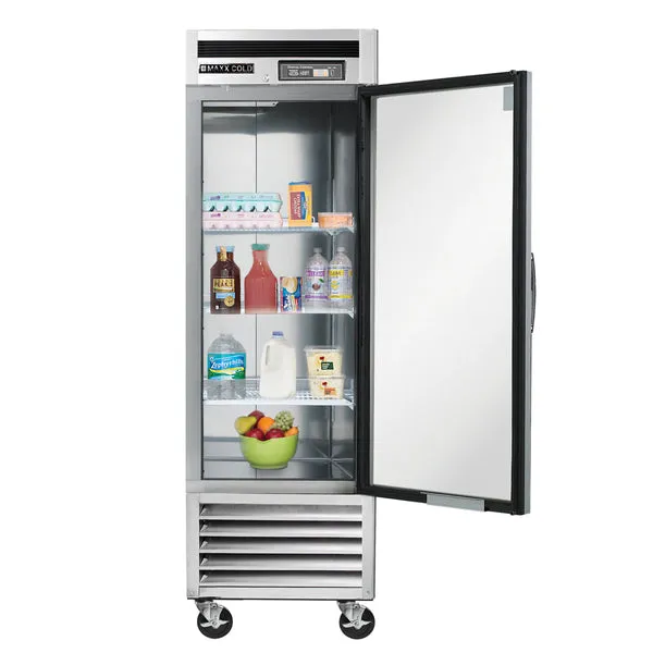 Maxx Cold - MCR-23FDHC Single Door Reach-In Refrigerator, Bottom Mount, 23 cu. ft., Energy Star, Stainless Steel