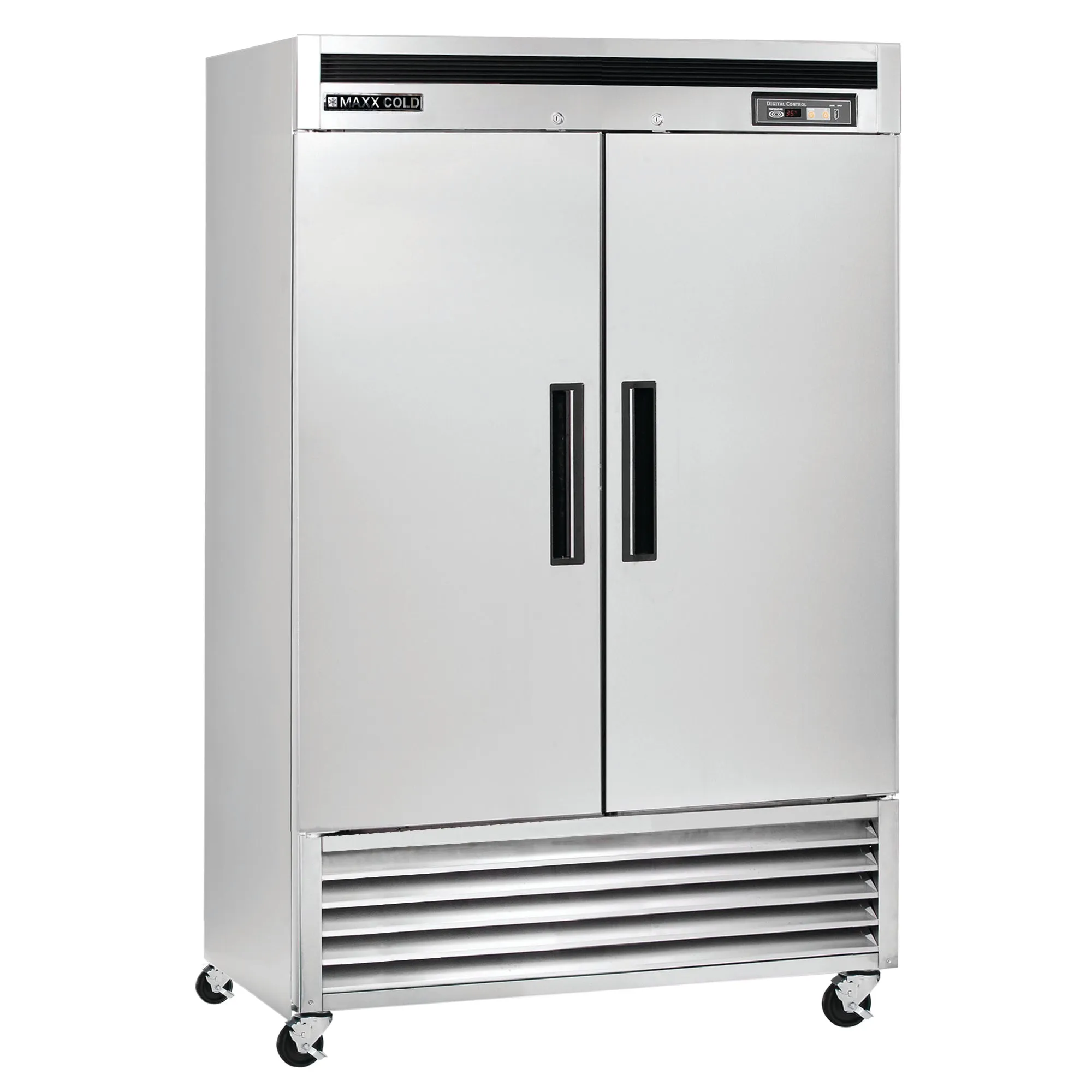Maxx Cold - MCR-49FDHC?Double Door Reach-In Refrigerator, Bottom Mount, 54"W, 49 cu. ft. Storage Capacity, Energy Star Rated, in Stainless Steel