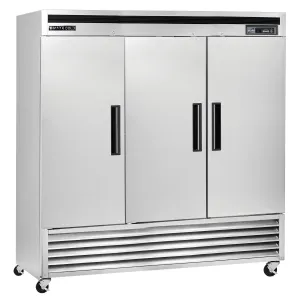 Maxx Cold - MCR-72FDHC Triple Door?Reach-In Refrigerator, Bottom Mount, 81"W, 72 cu. ft. Storage Capacity, Energy Star Rated, in Stainless Steel