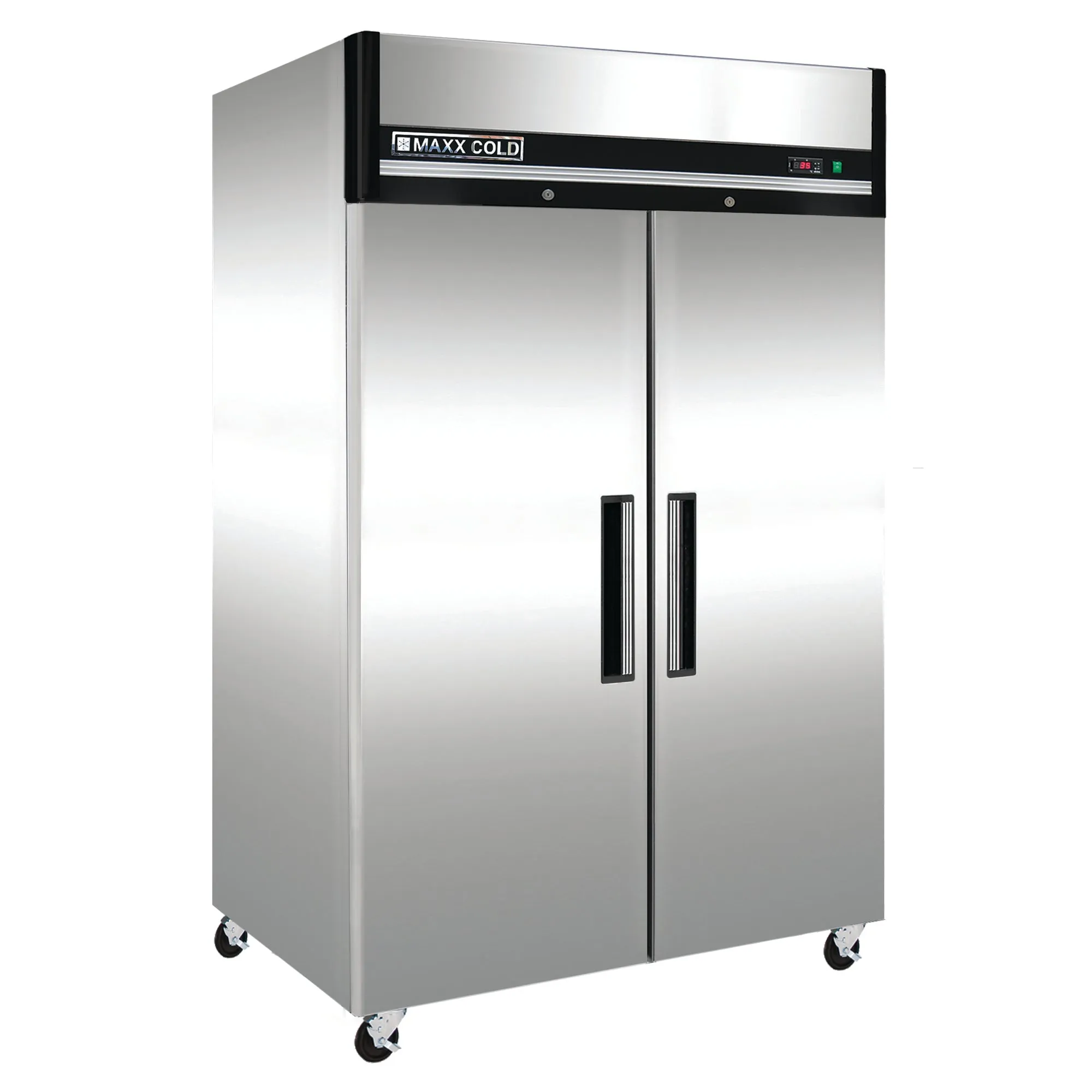 Maxx Cold - MCRT-49FDHC?Double Door Reach-In Refrigerator, Top Mount, 54"W, 49 cu. ft. Storage Capacity, Energy Star Rated, in Stainless Steel