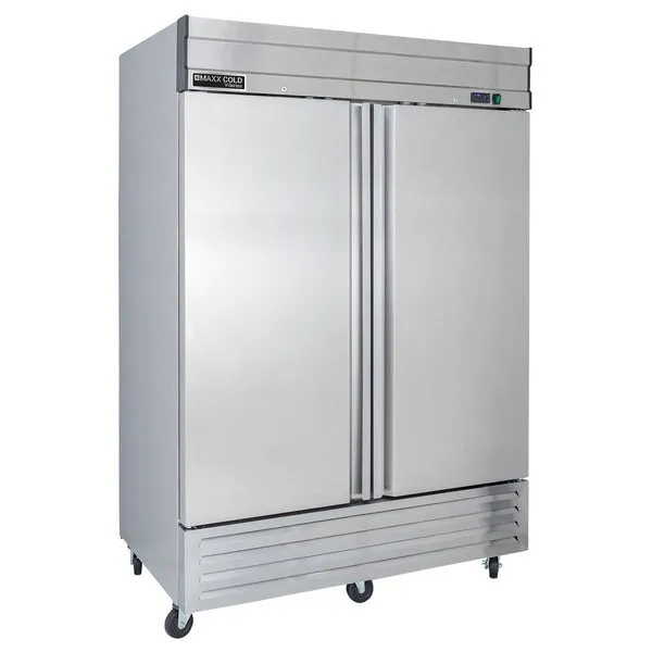 Maxx Cold - MVR-49FDHC V-Series 2 Door Reach-In Refrigerator, Bottom Mount, in Stainless Steel
