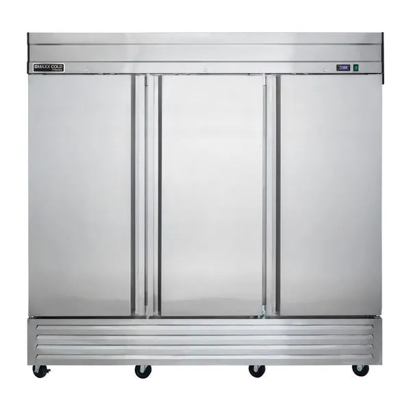 Maxx Cold - MVR-72FDHC V-Series 3 Door Reach-In Refrigerator, Bottom Mount, in Stainless Steel