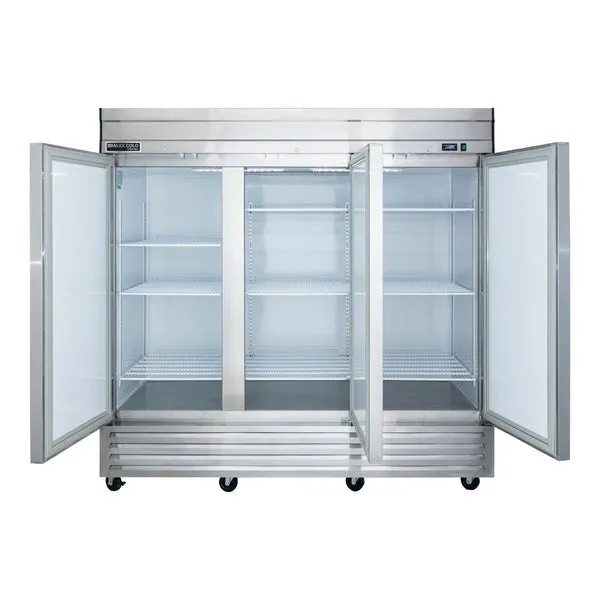 Maxx Cold - MVR-72FDHC V-Series 3 Door Reach-In Refrigerator, Bottom Mount, in Stainless Steel