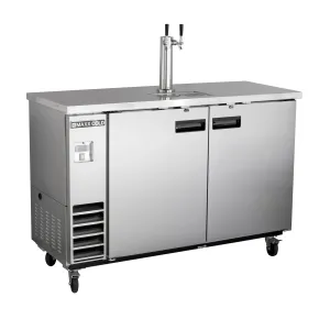 Maxx Cold - MXBD60-1SHC Single?Tower, 2 Tap Beer Dispenser, 61"W, 14.2 cu. ft., 2 Barrels/Kegs (402L) Storage Capacity,?in?Stainless Steel