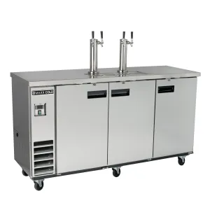 Maxx Cold - MXBD72-2SHC?Dual Tower, 2 Tap Beer Dispenser, 73"W, 17.3 cu. ft., 3 Barrels/Kegs (490L) Storage Capacity,?in?Stainless Steel