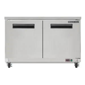 Maxx Cold - MXCF60UHC Double Door Undercounter Freezer, 15.5 cu. ft. Storage Capacity, in Stainless Steel