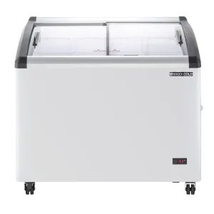 Maxx Cold - MXF40CHC-4?Curved Glass Top Chest Freezer Display, 39.4"W, 6.71 cu. ft. Storage Capacity, Equipped with (4) Wire Baskets, in White