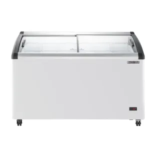 Maxx Cold - MXF54CHC-6?Curved Glass Top Chest Freezer Display, 53.2"W, 9.96 cu. ft. Storage Capacity, Equipped with (6) Wire Baskets, in White
