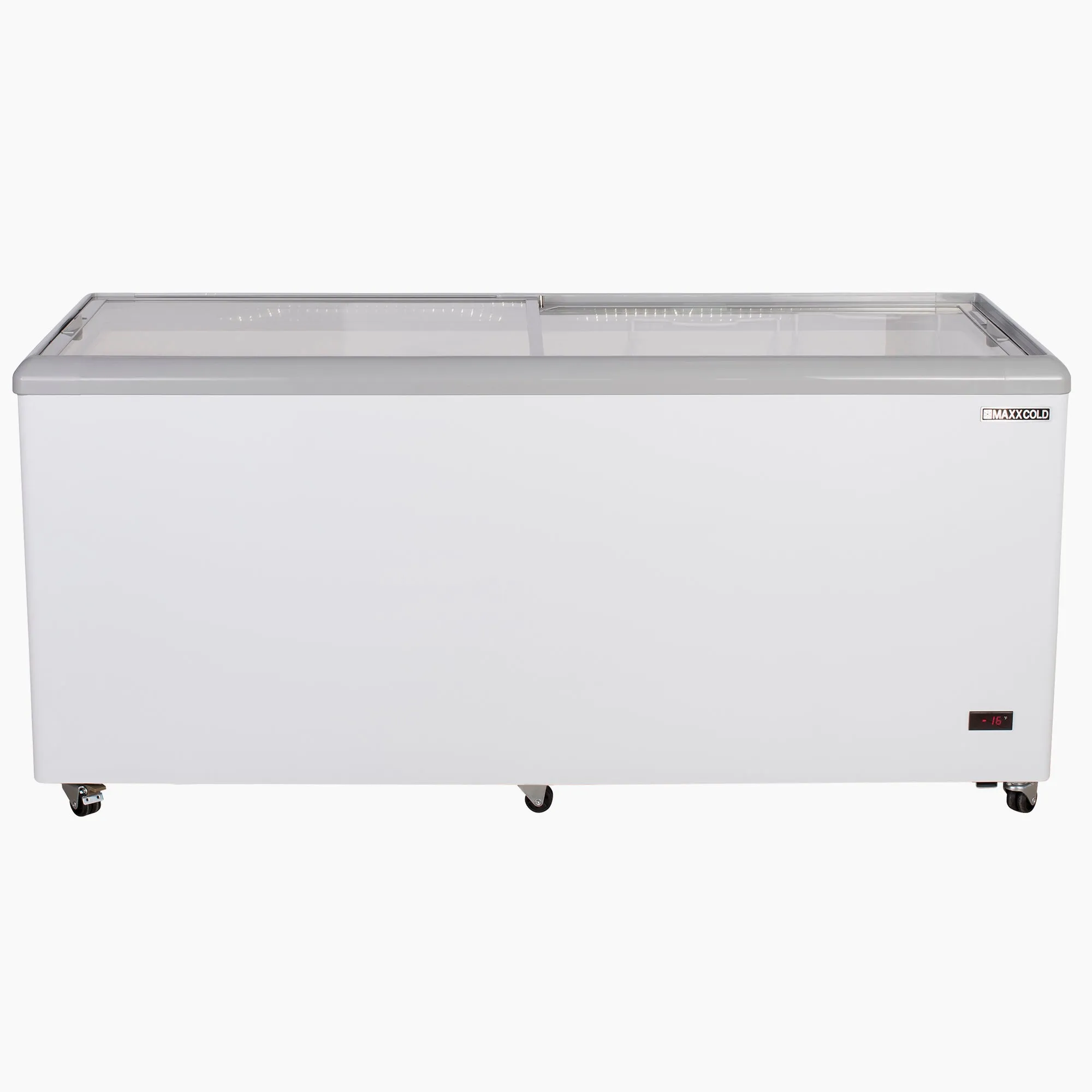 Maxx Cold - MXF71F Sliding Glass Top Mobile Ice Cream Display Freezer, 71"W, 16 cu. ft. (453L) Storage Capacity, Equipped with 5 Baskets, in White