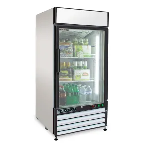 Maxx Cold - MXM1-12RHC Single Glass Door Merchandiser Refrigerator, in White
