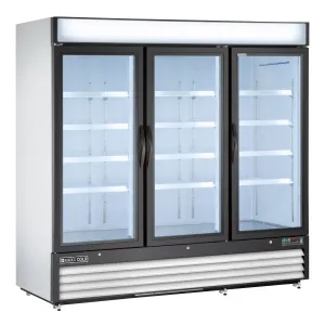 Maxx Cold - MXM3-72FHC?Triple Glass Door Merchandiser Freezer, Free Standing, 81"W, 72 cu. ft. Storage Capacity, in White