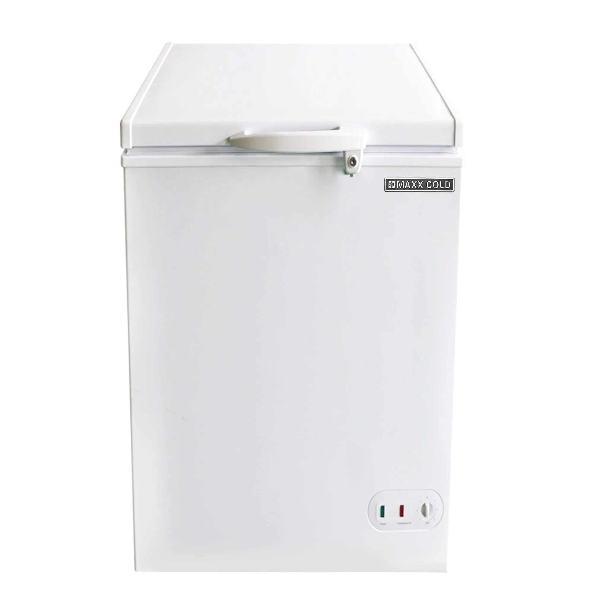 Maxx Cold - MXSH3.4SHC Compact Chest Freezer with Solid Top, 22.8"W, 3.4 cu. ft. Storage Capacity, Locking Lid, Garage Ready, in White