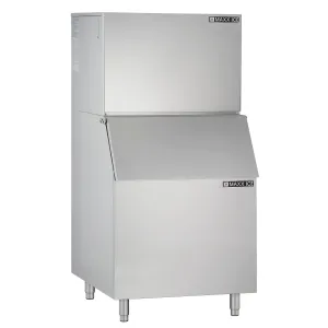 Maxx Ice - MIM452-B580SS, Maxx Ice Modular Ice Machine, 30"W, 460 lbs, Full Dice Ice Cubes, and Storage Bin, 30"W, 580 lbs, in Stainless Steel
