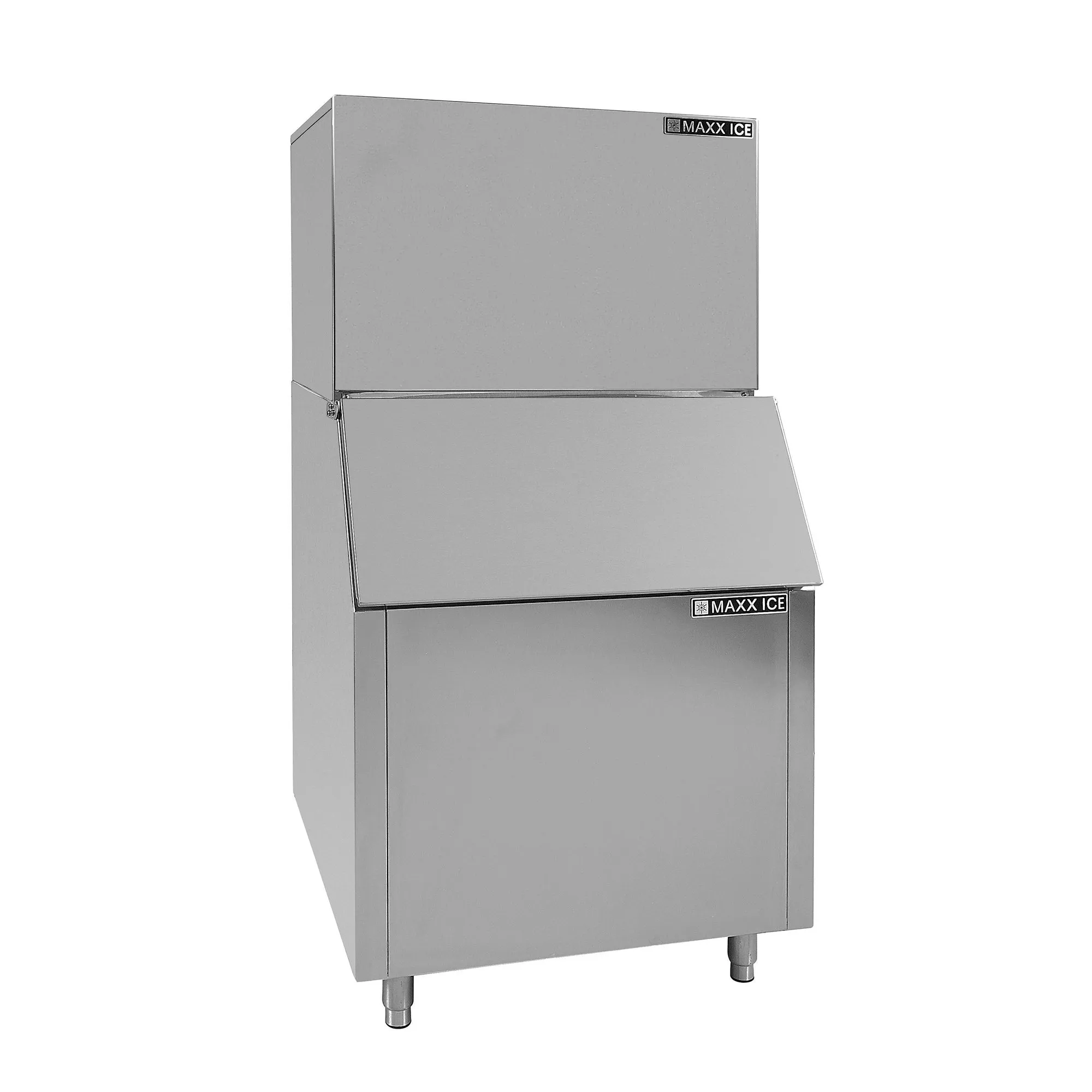 Maxx Ice - MIM600-B580SS, Maxx Ice Modular Ice Machine, 30"W, 602 lbs, and Storage Bin, 30"W, 580 lbs, in Stainless Steel